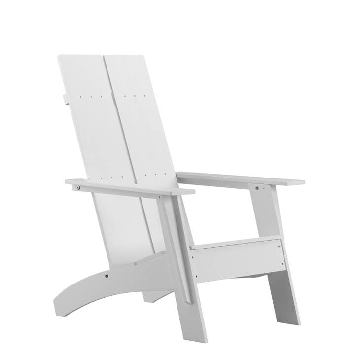 Blanc Chaise Adirondack moderne à double lattes blanche en vente sur Faire1