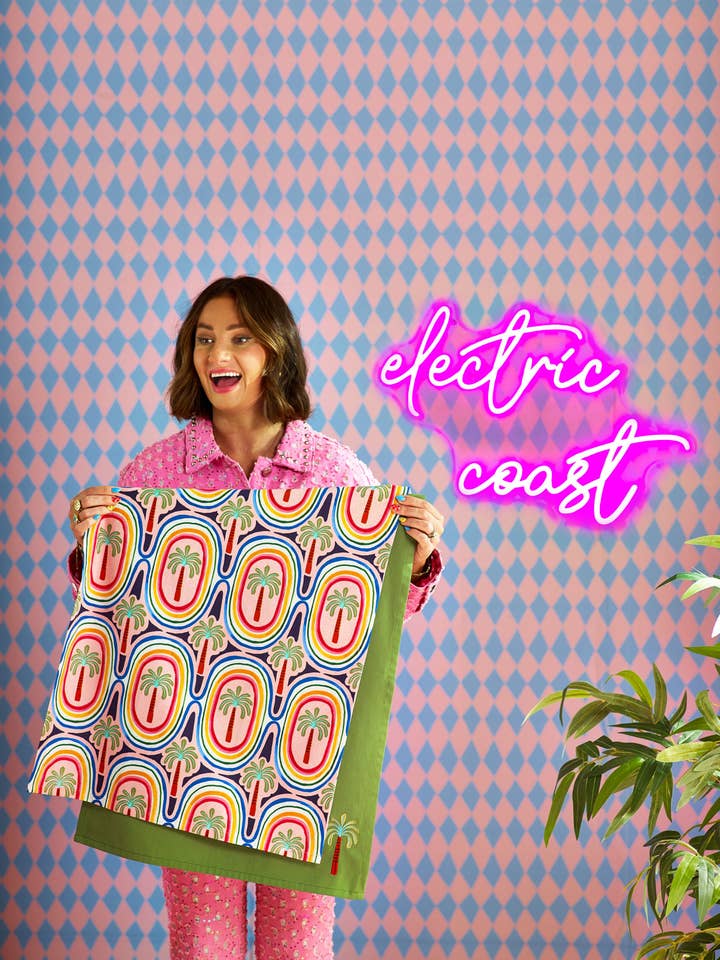 Eleanor Bowmer Palm Tree Tea Towels (Set Of 2) for wholesale by Pure Table Top Ltd