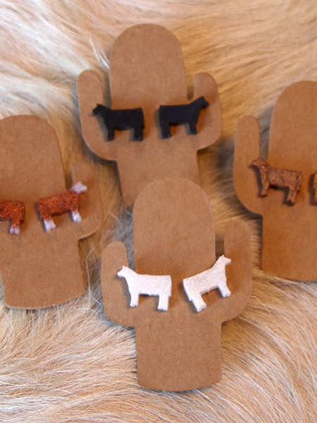 Show Steer Earrings for wholesale by Shelley Kudera Design