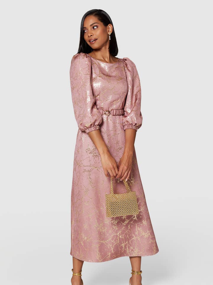 Closet London Pink Rose A-Line Dress D10157 for wholesale by Closet London