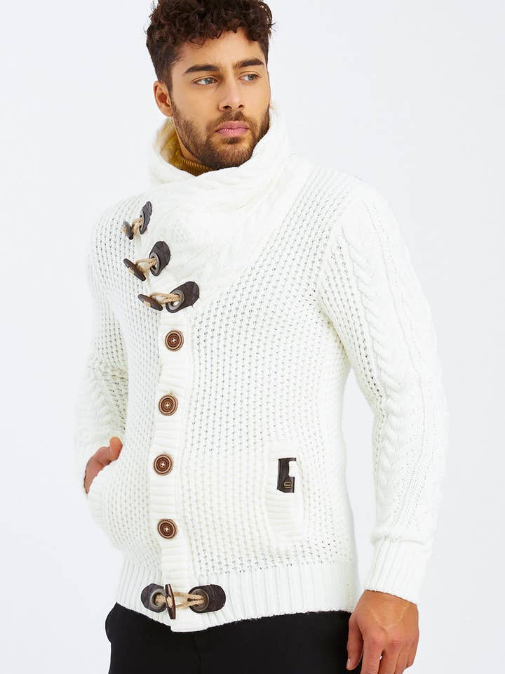 Cardigan da uomo con collo a scialle LN-4195 per la vendita all'ingrosso da parte di Leif Nelson GmbH