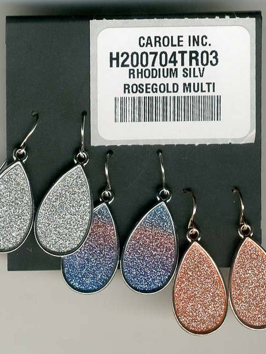 Sugar Metal Teardrop Earring Trio for wholesale by Carole Inc.