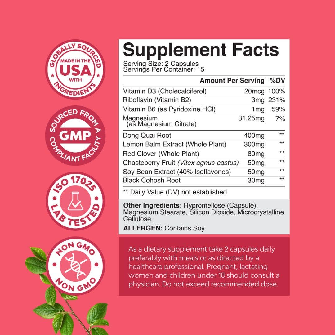 Nature's Craft - Wholesale Oral Supplement/Vitamin - Menopause Support Capsules – Mood & Hormone Balance, 60ct2