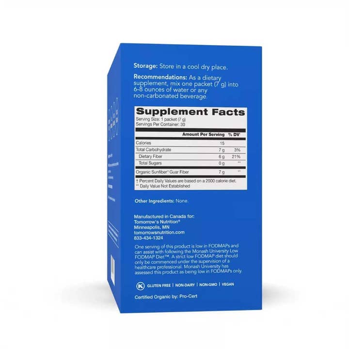 Tomorrows Nutrition - Wholesale Oral Supplement/Vitamin - Organic Sunfiber Stick Packs