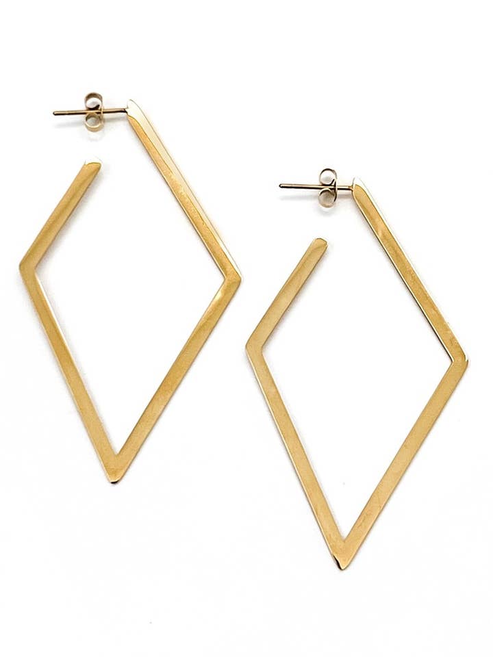 Elvira Gold Open Diamond Earrings for wholesale by BELJOY