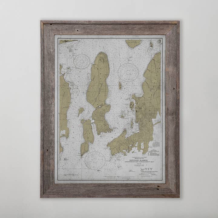 Narragansett, Rhode Island Map Vintage Art Print 18" x 24" for wholesale by Archive Print Co.