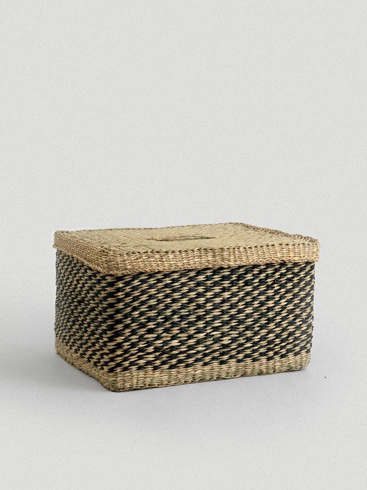 Seagrass Lidded Storage Basket – Kona Large for wholesale by SUNNY HOME