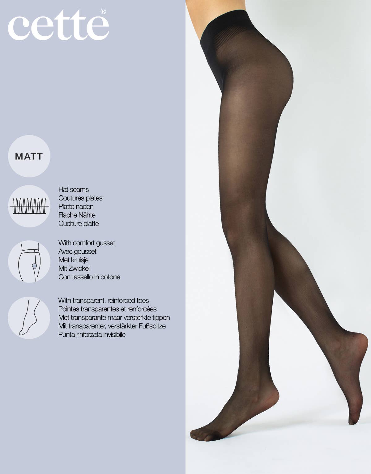 Cette – wholesale Tights – Women's – Semi Opaque tights, Matt Finish Pantyhose, Sizes up to 4XL6