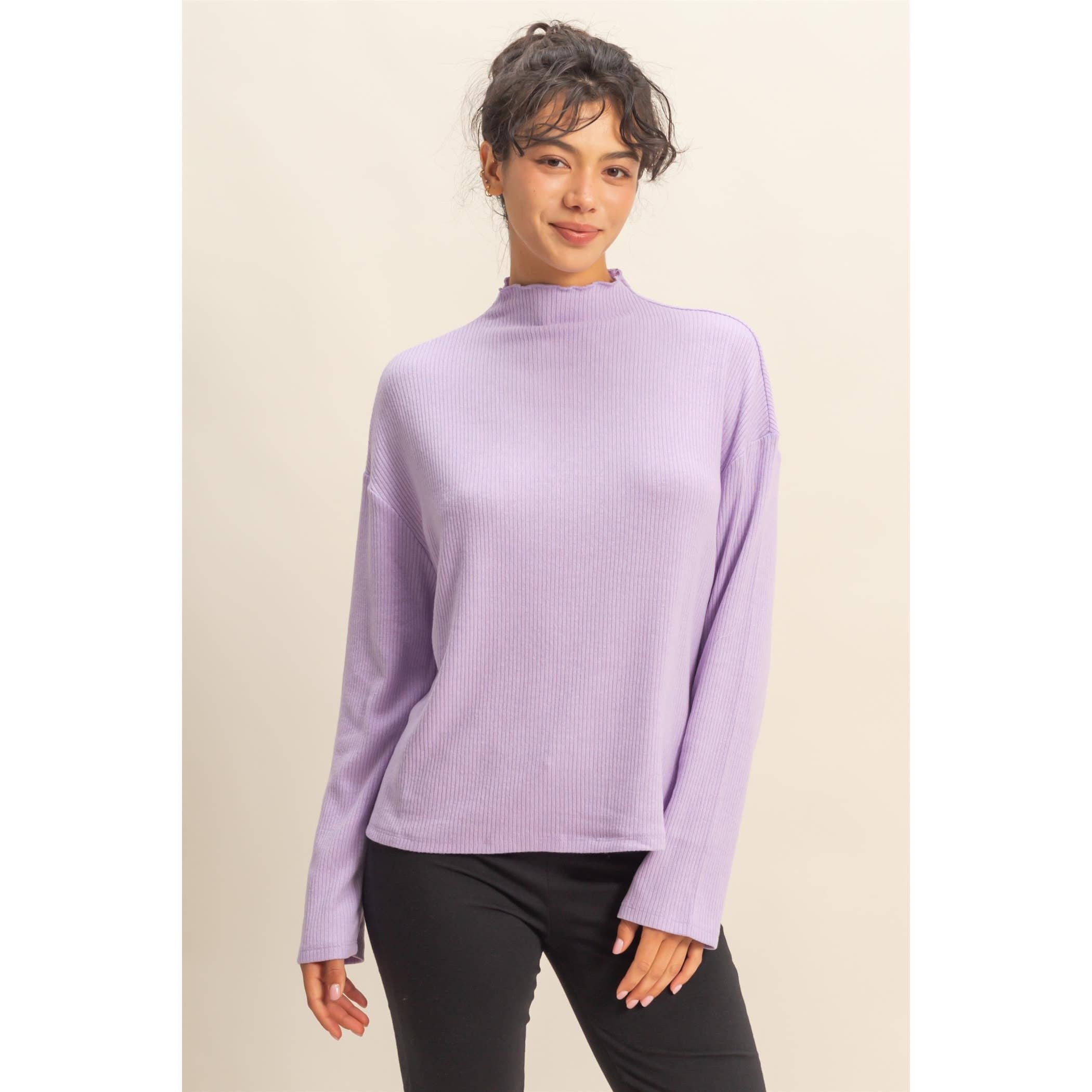 HYFVE - Wholesale Shirt - Women's - Oversized High Neck Top With Side Slit0