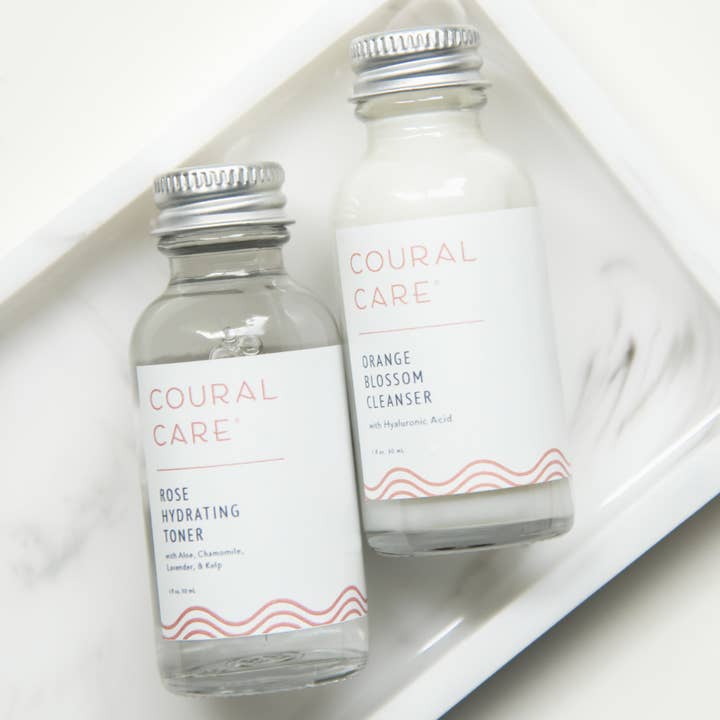 Plastic Free 1oz Toner and Cleanser Set for wholesale by Coural Care
