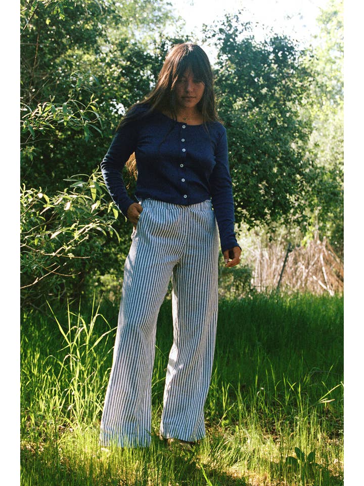 LA RELAXED - Vendita all'ingrosso Pantalone - Donna - Pantaloni a righe lavati