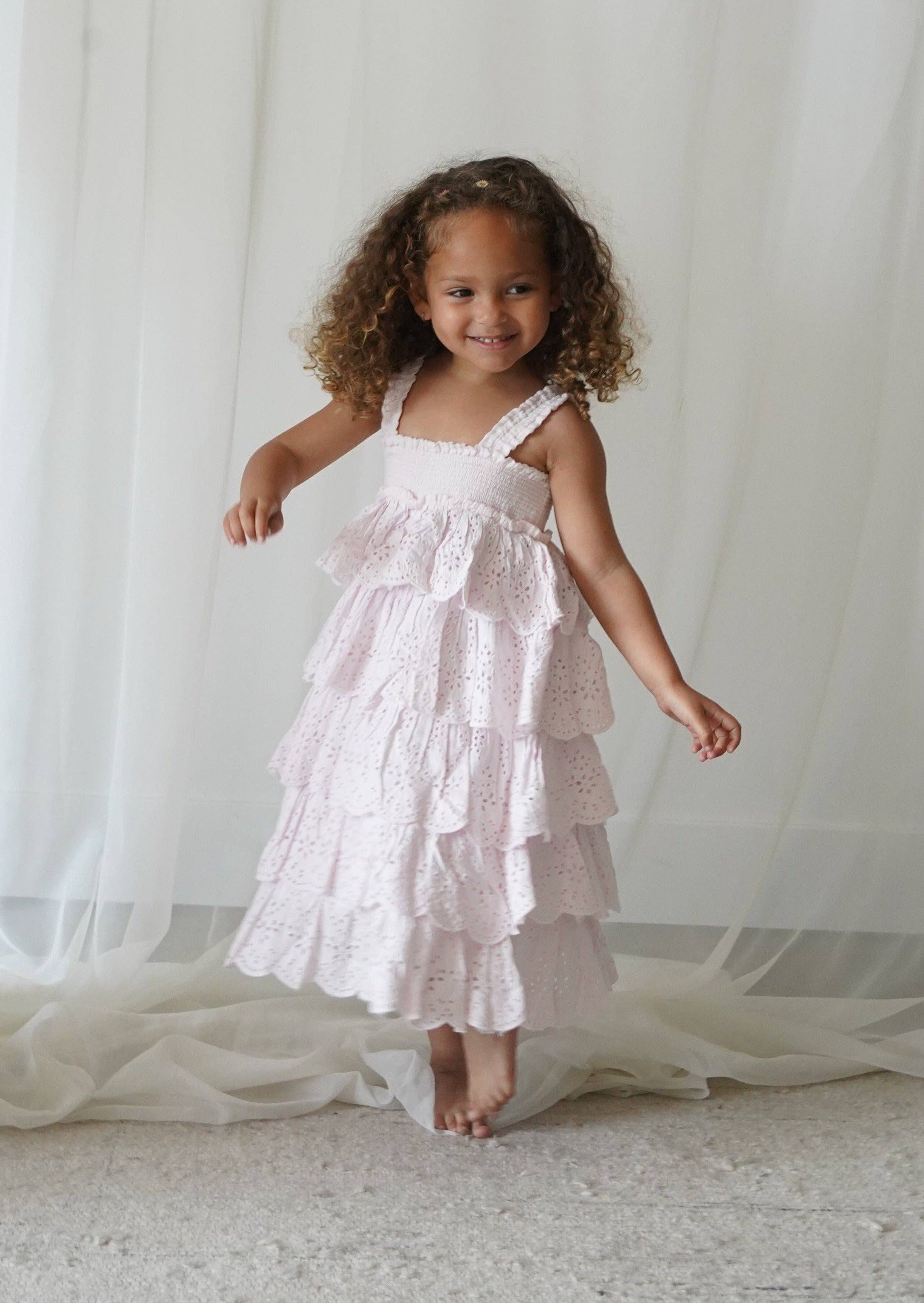 Lepela - Wholesale Dress - Kids - Amélie | Muslin Cotton Anglaise Dress | Seashell11