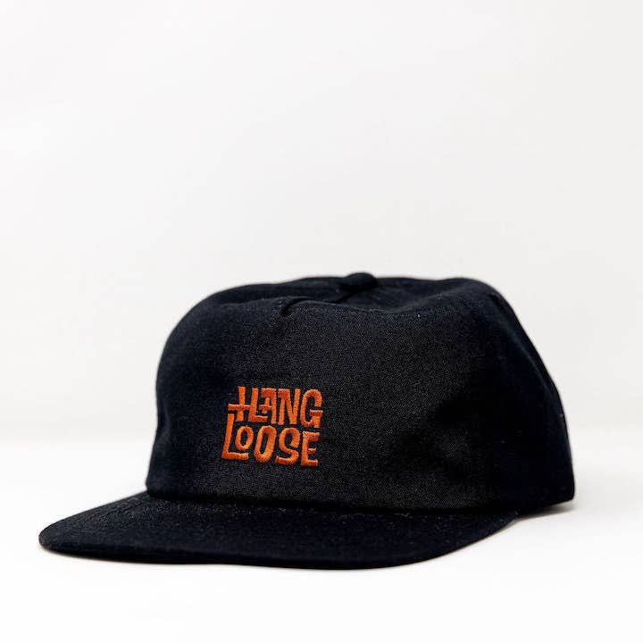 Hang Loose - Wholesale Flat Brim Cap - Unisex - Loco Poly Cap - Black