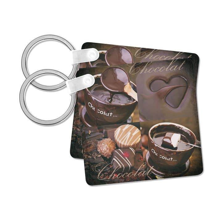 3dRose - Vendita all'ingrosso Portachiavi - Unisex - 3dRose, Quartetto di Quattro Immagini di Cioccolato e Praline, Portachiavi7