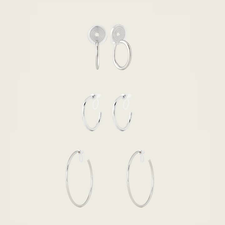 Conjunto de Argolas em Prata por atacado de Aiori