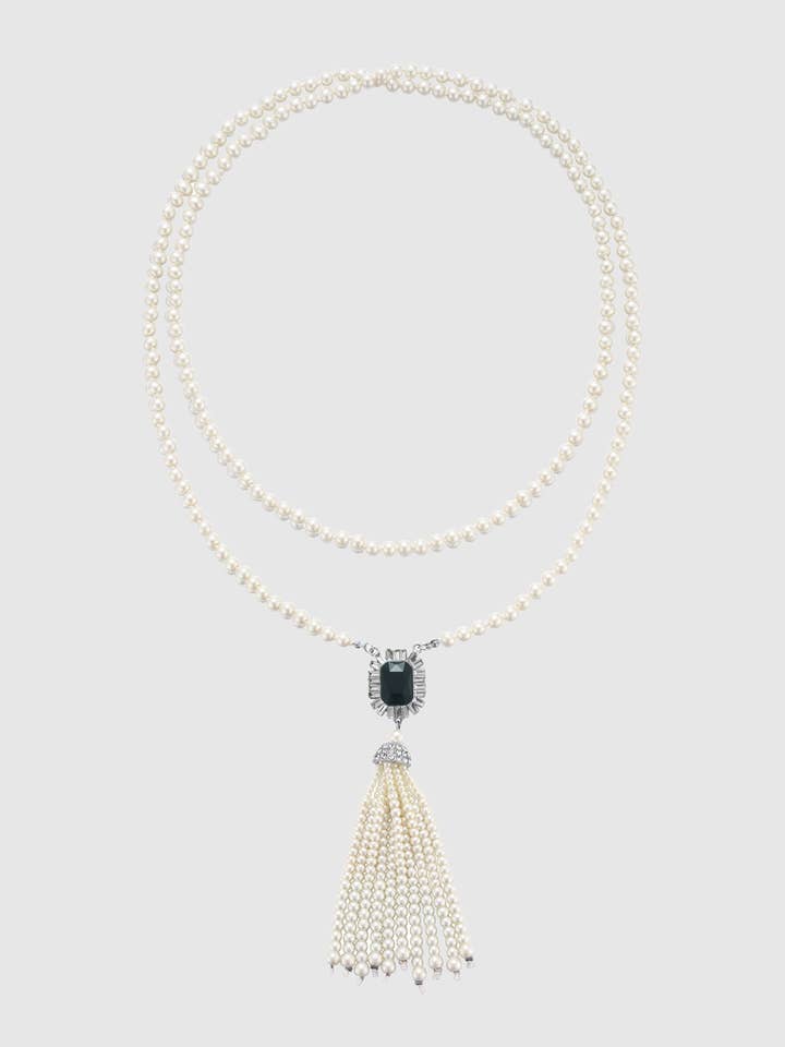 Luxurious Gem Pearl Tassel Necklace for wholesale by BABEYOND