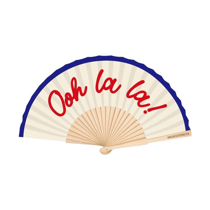 Ooh La La Script 23cm fan for wholesale by Fantastico Fans UK Limited