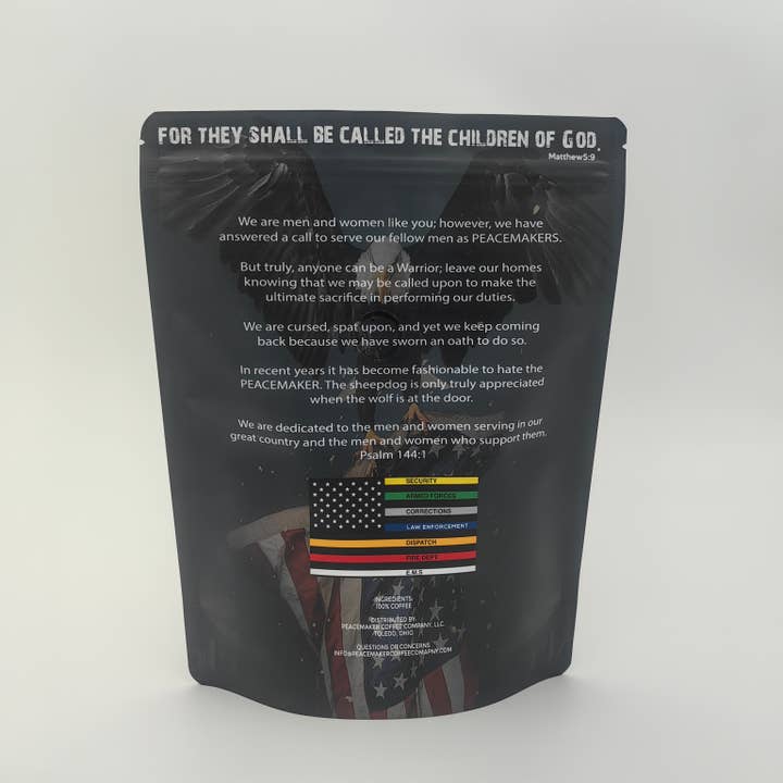 Peacemaker Coffee Company - Wholesale Coffee Beans - 16 oz. - Veteran DARK Roast Coffee