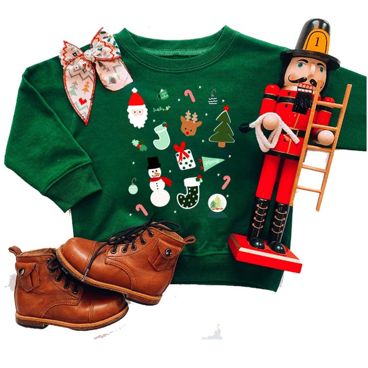Xmas Scatter | Kids Christmas Sweatshirt for wholesale by Holland Ave Clothing