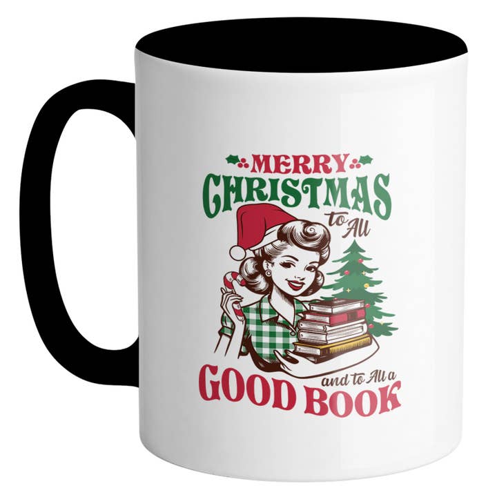 Lucky Luna Apparel – wholesale Coffee mug – Merry Christmas To All & To All A Good Book Ceramic Mug9