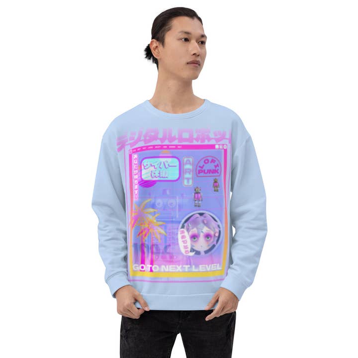BillingtonPix - Venta al por mayor Sudadera - Unisex - Sudadera Vaporwave en tonos pastel de Digital Robots