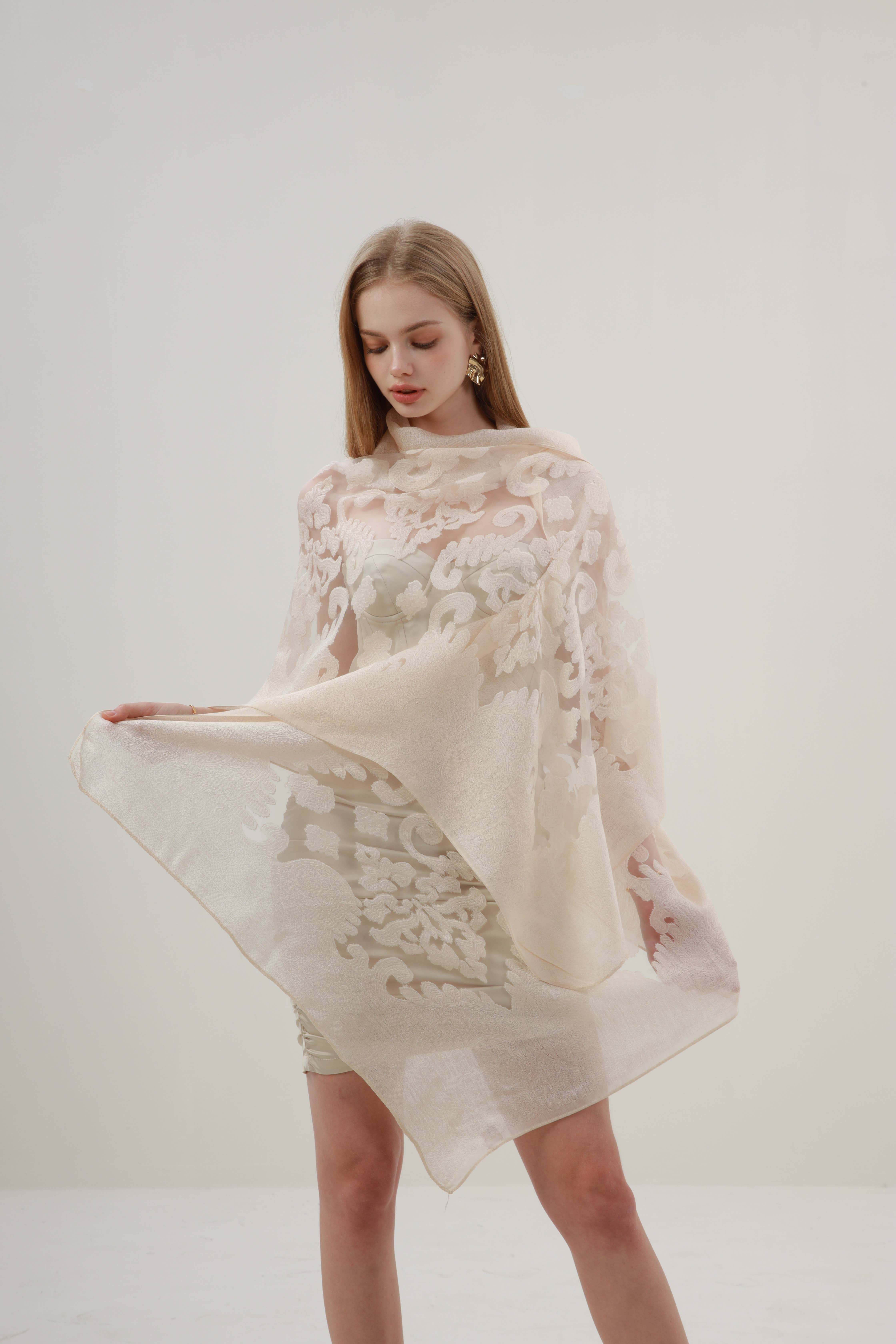 PHANIE MODE - Wholesale Head Scarf - Women's - Lace Scarf for Ceremony 1066