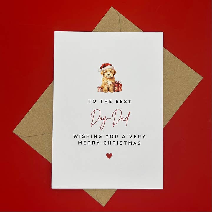 Dog-Dad Christmas Card for wholesale by Swale Studios