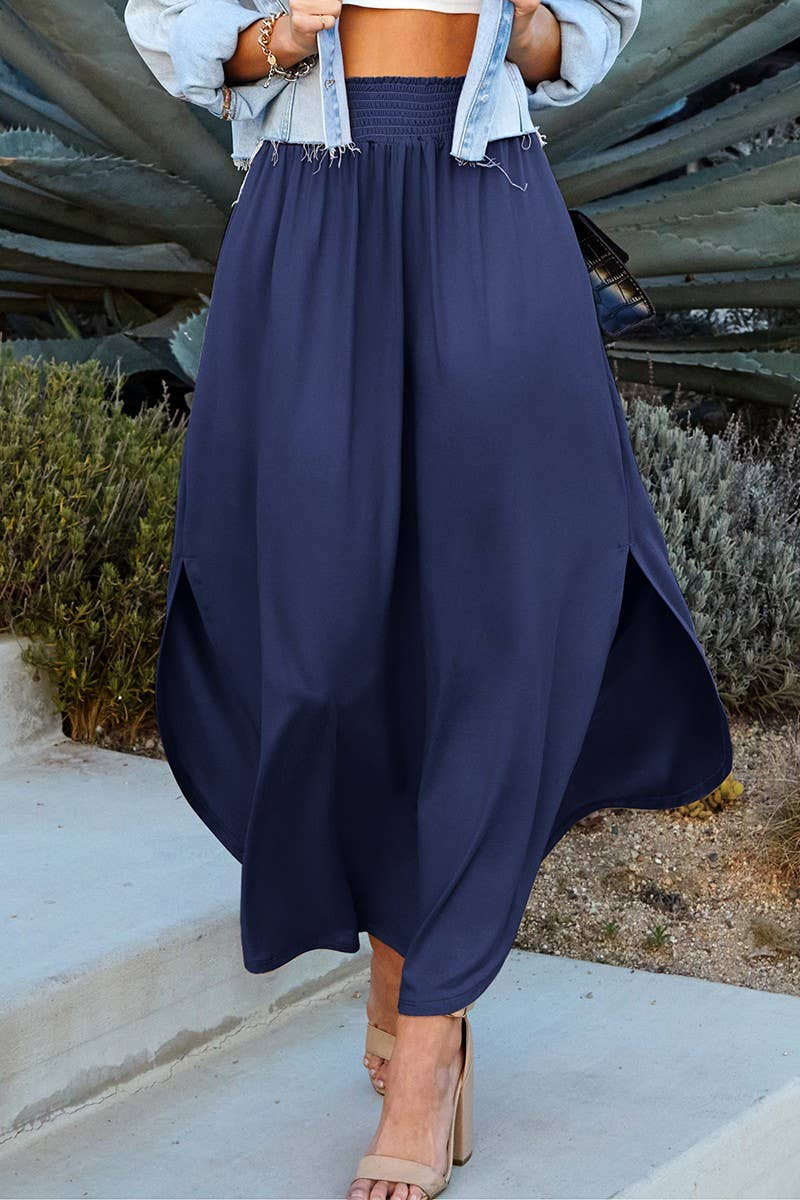 NINEXIS - Wholesale Skirt - Women's - CWBLS041-P_PLUS SIZE SMOCKING WAIST MAXI SKIRT20