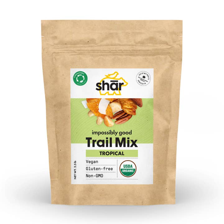 2.5 lb COMPOSTABLE BAG - TROPICAL for wholesale by shār snacks
