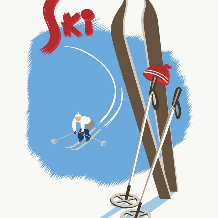 2.5'' x 3.5'' Ski Lone Skier Magnet for wholesale by Fridgedoor
