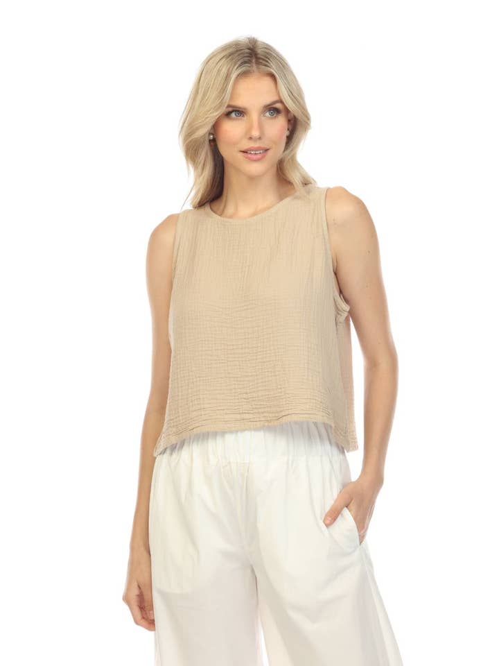 Honest Cotton - Wholesale Tank Top - Women's - Crop Tank | Crinkle Cotton Tank Top