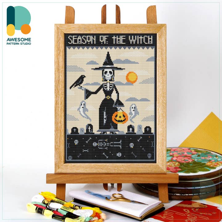 CS2000-2 Witch Time, sæt med tællede korssting for engroshandel hos Awesome Pattern Studio