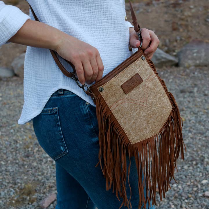 Jory – wholesale Crossbody bag – Women's – Western Themed Crossbody Tassel Bag | Montana Sand