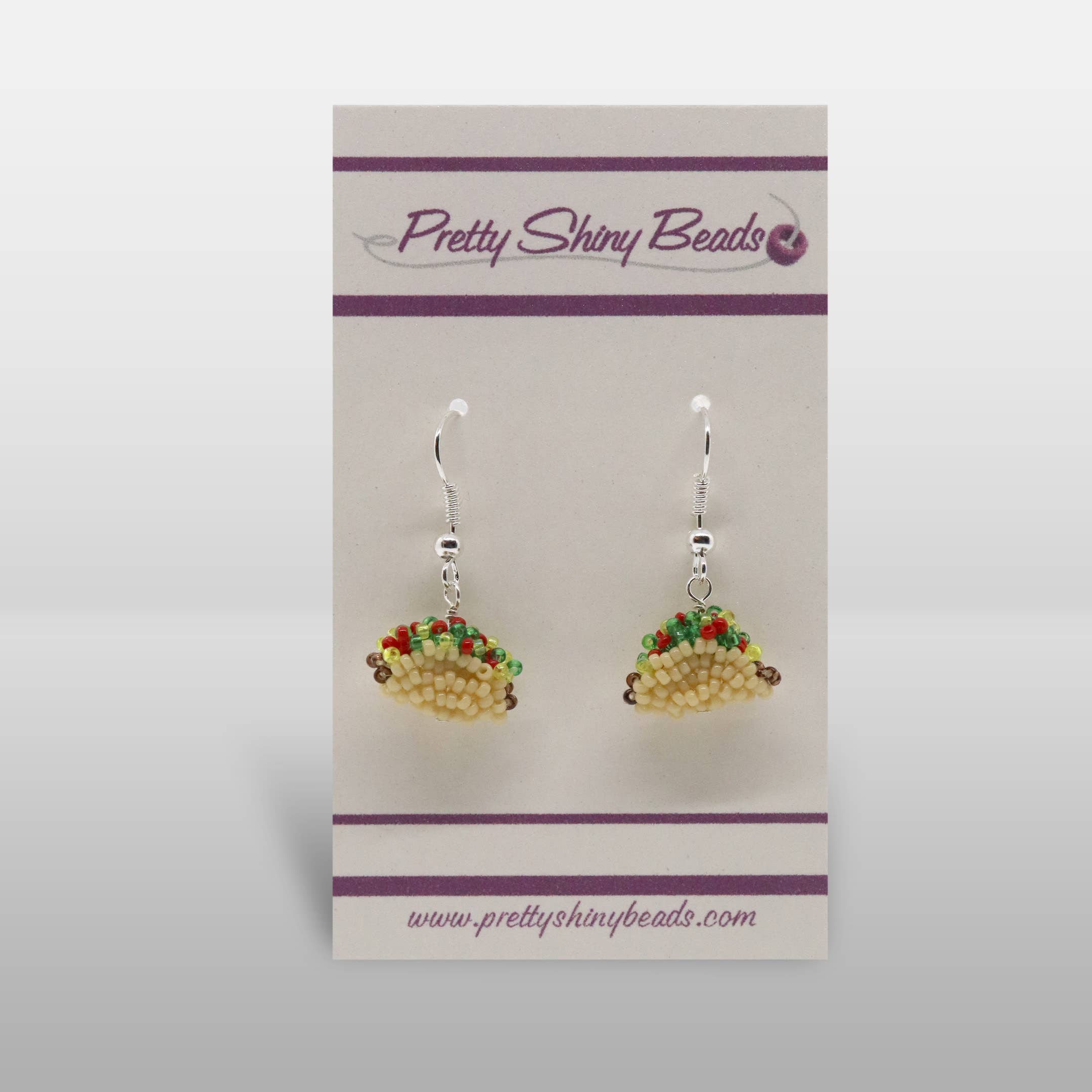 Pretty Shiny Beads - Wholesale Dangle Earrings - 3D Beaded Taco Earrings2