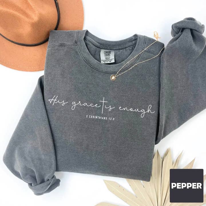 His Grace is Enough Crewneck Sweatshirt for wholesale by Kennas Customs
