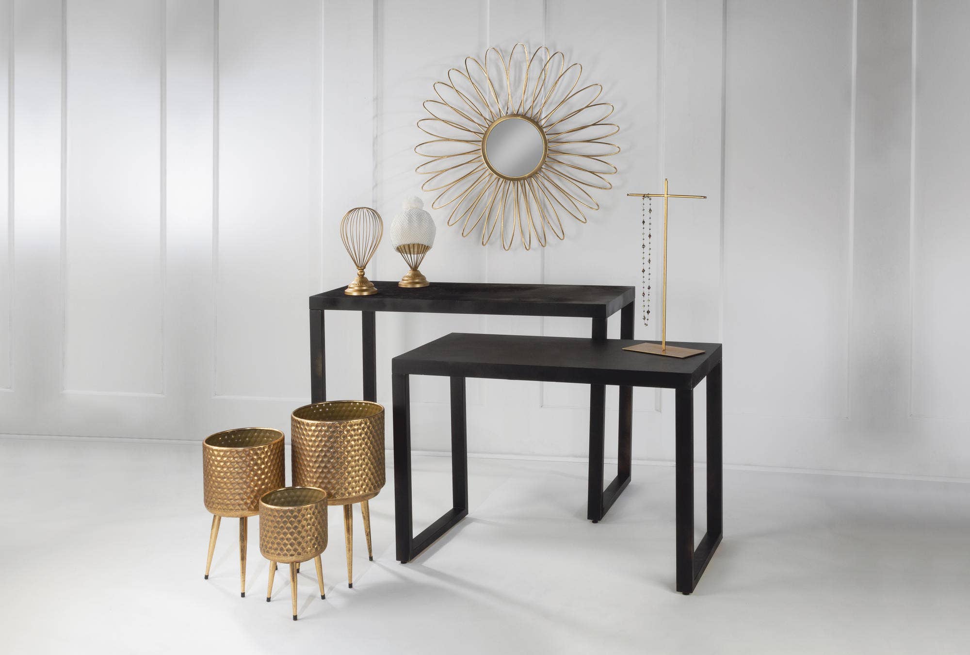 Tripar International - Wholesale Console Table - Modern Black Metal Tables3