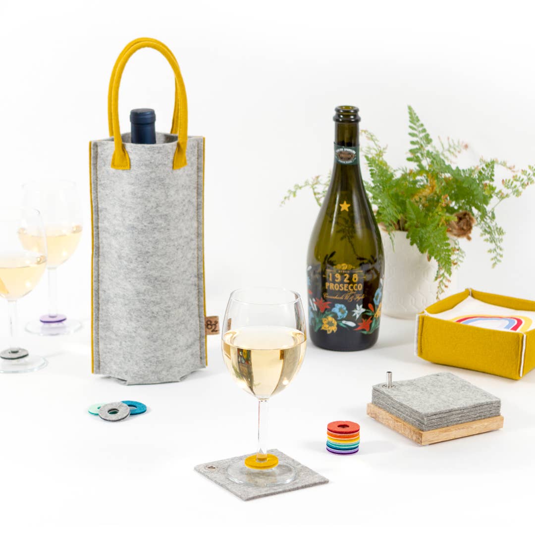 Studio 82° - Wholesale Wine/Cocktail Glass Markers - Rainbow Beverage Markers - Merino Wool Felt - Set of 74