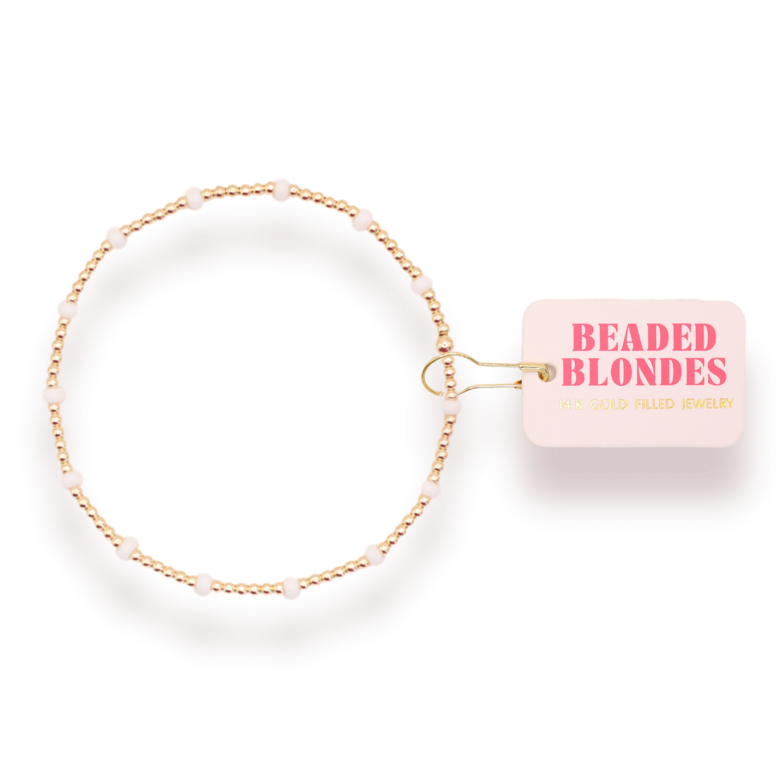 Beaded Blondes - Wholesale Beaded Bracelet - White Dainty Poppi Bracelet0