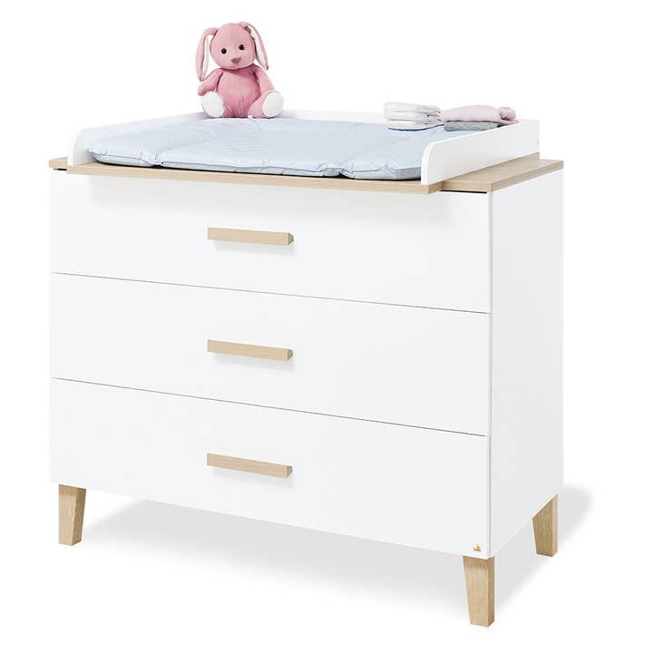 Fasciatoio largo 'Lumi' con piano fasciatoio rimovibile e 3 cassetti per la vendita all'ingrosso da parte di Pinolino Kinderträume GmbH