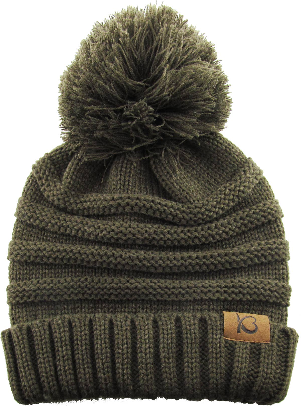 KBETHOS – Großhandel Beanie – Damen – Chunk Pom Pom Grobstrick-Mütze mit Zopfmuster und Rippenstrick36
