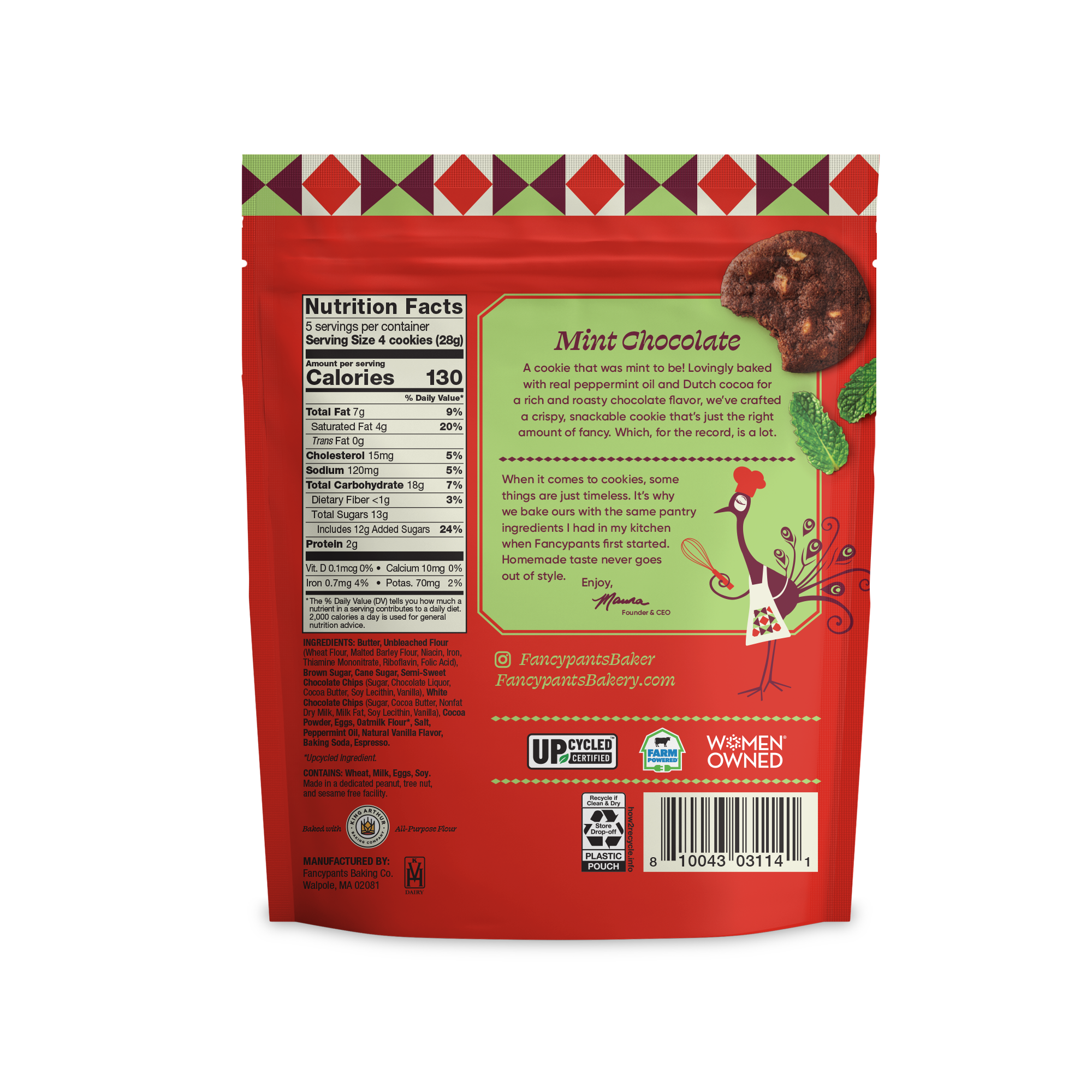 Fancypants Baking Co. - Wholesale Cookie - Mint Chocolate Cookies | Premium Snacks | 12 pack | 5oz9