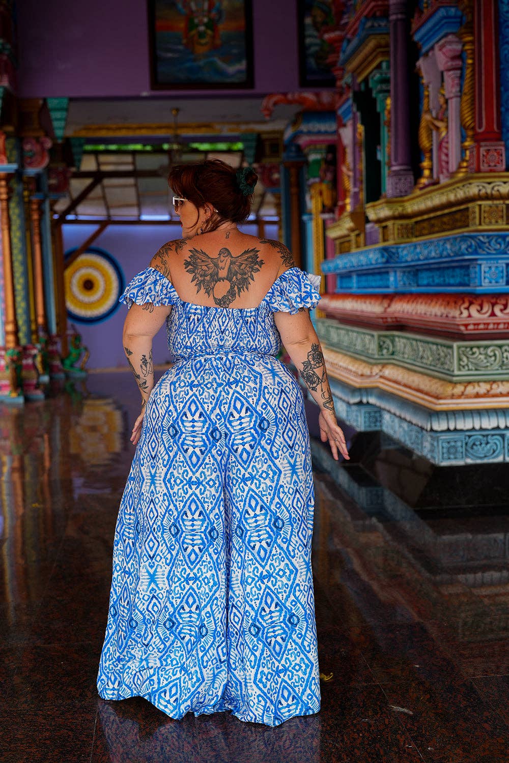 Jinx the label - Wholesale Pants - Women's - Chantelle Palazzo Pants - Abstract Blue17