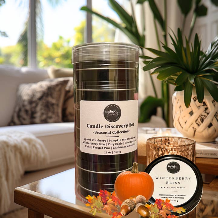 Set de Descubrimiento de Velas Resplandor de Otoño para venta al por mayor de Indigo Scents Candle Co.