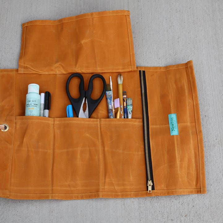 waxed canvas tool roll for wholesale by Newton Supply Co