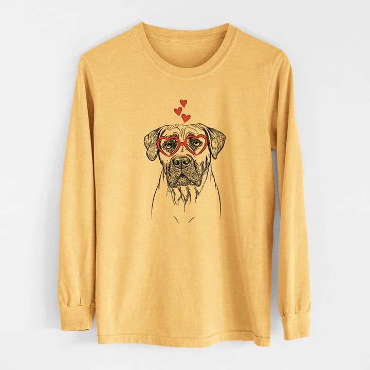 Inkopious - Wholesale Screen Printed T-Shirt - Unisex - Valentine Boris the Boerboel - Heavyweight 100% Cotton Long Sleeve7