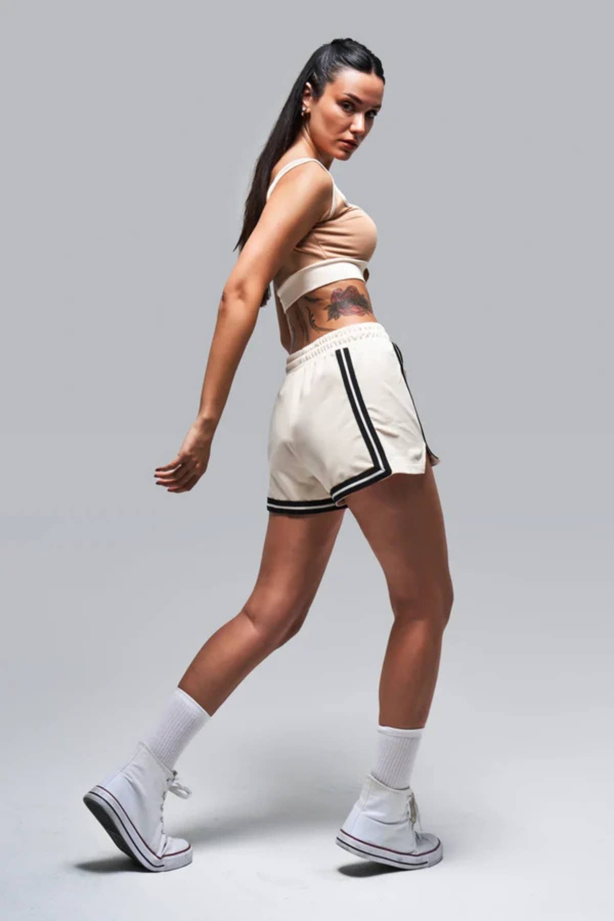 My 9Teen - Wholesale Athletic Shorts - Women's - Slits N Stripes Shorts5