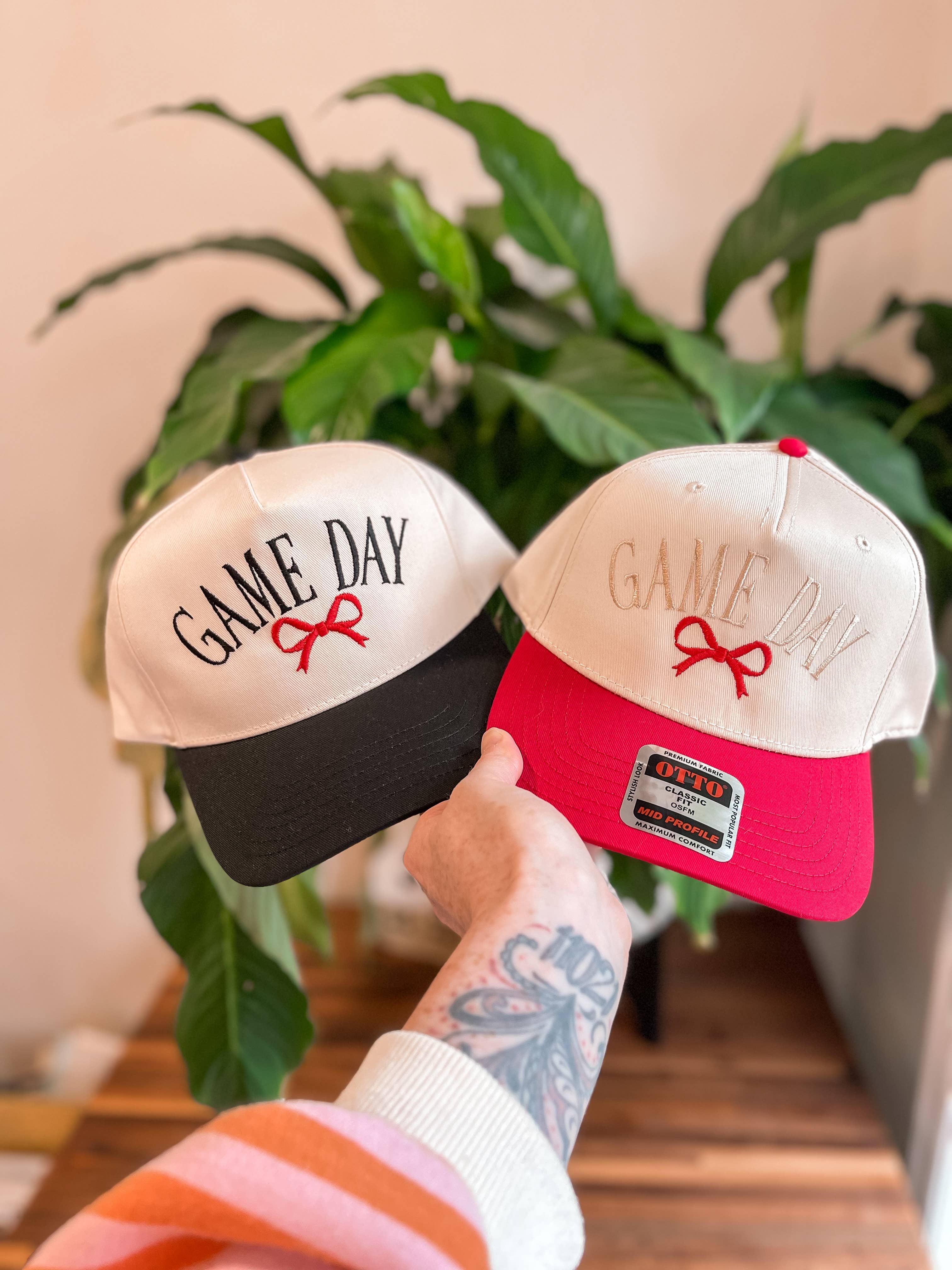 Ginger And Thread - Wholesale Trucker Hat - Women's - Game Day Embroidered Trucker Hat Bow Football Team Spirt Cap2