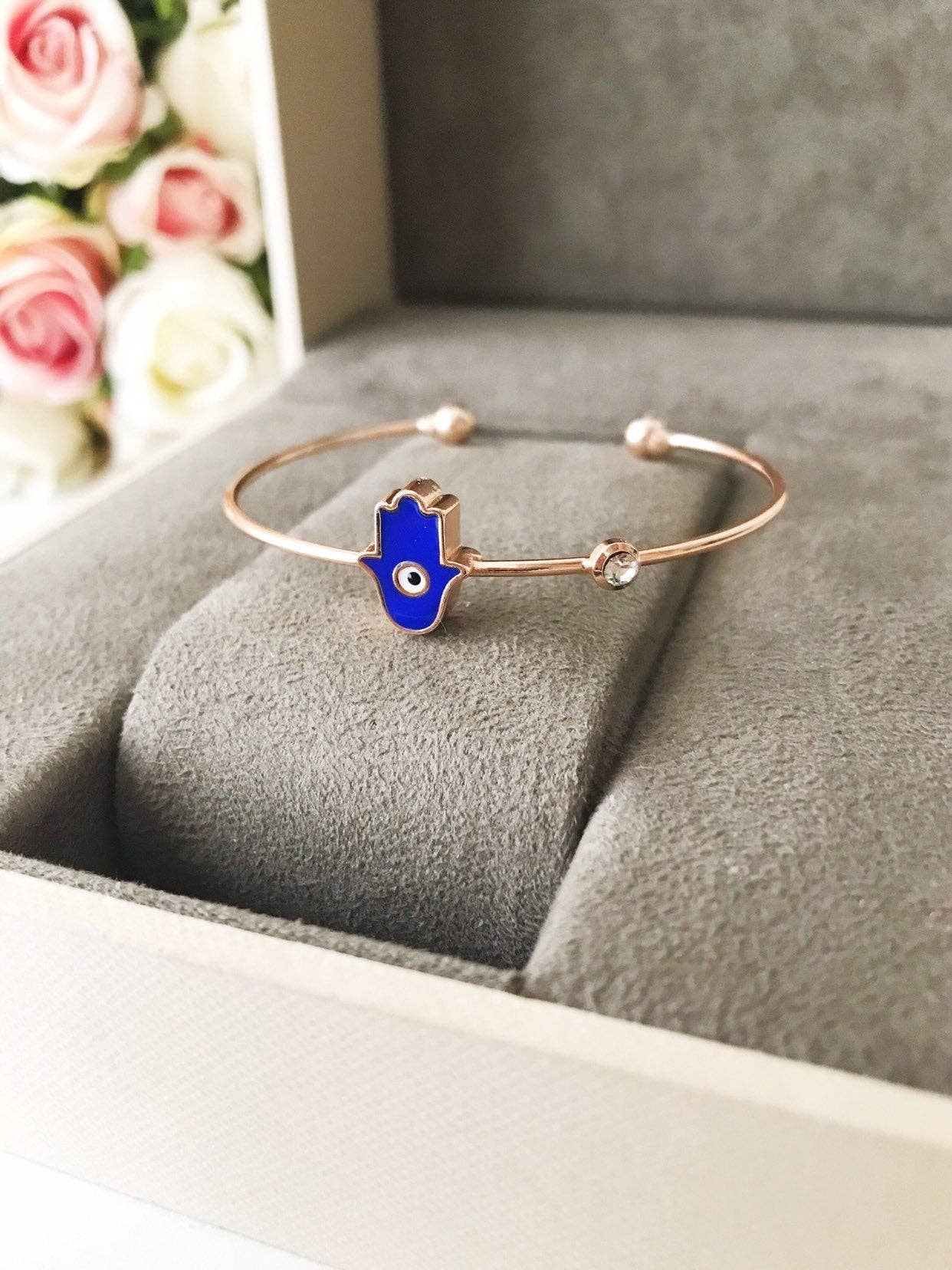 Evileyefavor - Venta al por mayor Brazalete - Pulsera de mal de ojo dorado, Cuenta de mal de ojo azul, Pulsera brazalete5