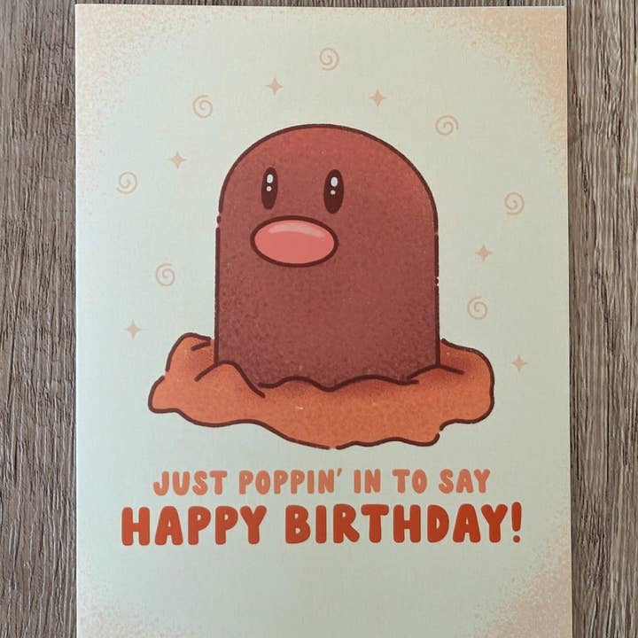 Sadsquatch - Vendita all'ingrosso Biglietti di auguri - Scheda Nintendo per videogioco Pokémon Diglett Happy Birthday
