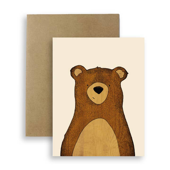 Red Umbrella Designs - Wholesale Everyday Greeting Card - Woodland Bear Greeting Card